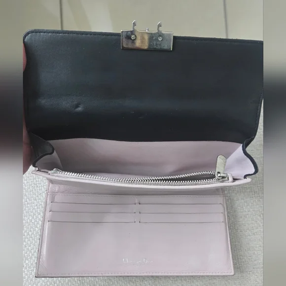 Christan Dior Miss Dior Calf Skin Black Wallet - Picture 7 of 7